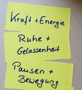 Kraft und Energie, Ruhe und Gelassenheit, Pausen und Bewegung - Gesundheitscoaching bei Kostadinowa Consulting in Berlin